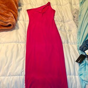 Hot pink! Sexy cutout detail dress!